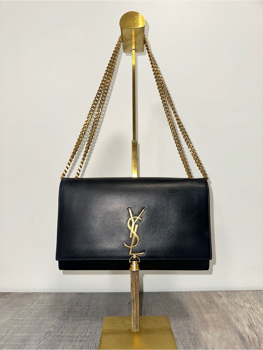 58-26 Saint Laurent Black Leather Kate Tassel Shoulder Bag